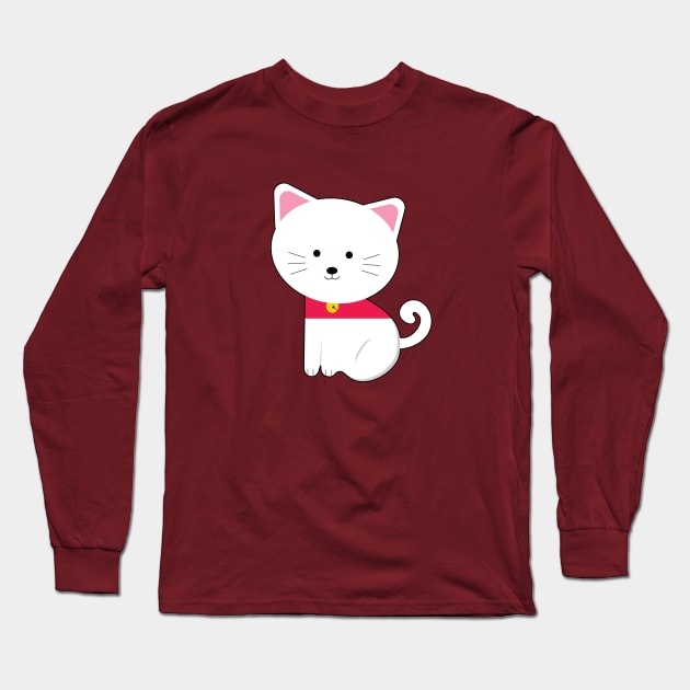 🔥 Happy Cute Kitten - Funny Cat Design Long Sleeve T-Shirt by Sassify